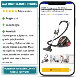 AG3000 - Aspirateur Sans Sac - 1000 Watt - Forte Puissance D'aspiration - Aspirateurs- Compact Et Léger - Silencieux - Facile à Utiliser -Nettoyage Produits Boutique 1200x1200 1350