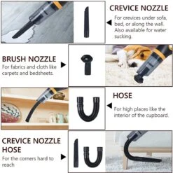 Aspirateur à Main, Aspirateurs De Voiture 120W, Aspirateurs Puissants 8500PA, Aspirateur Sans Fil Portable Avec USB Rechargeable, Aspirateur Humide Et Droog Pour La Maison, Le Bureau, La Voiture -Nettoyage Produits Boutique 1200x1200 1363