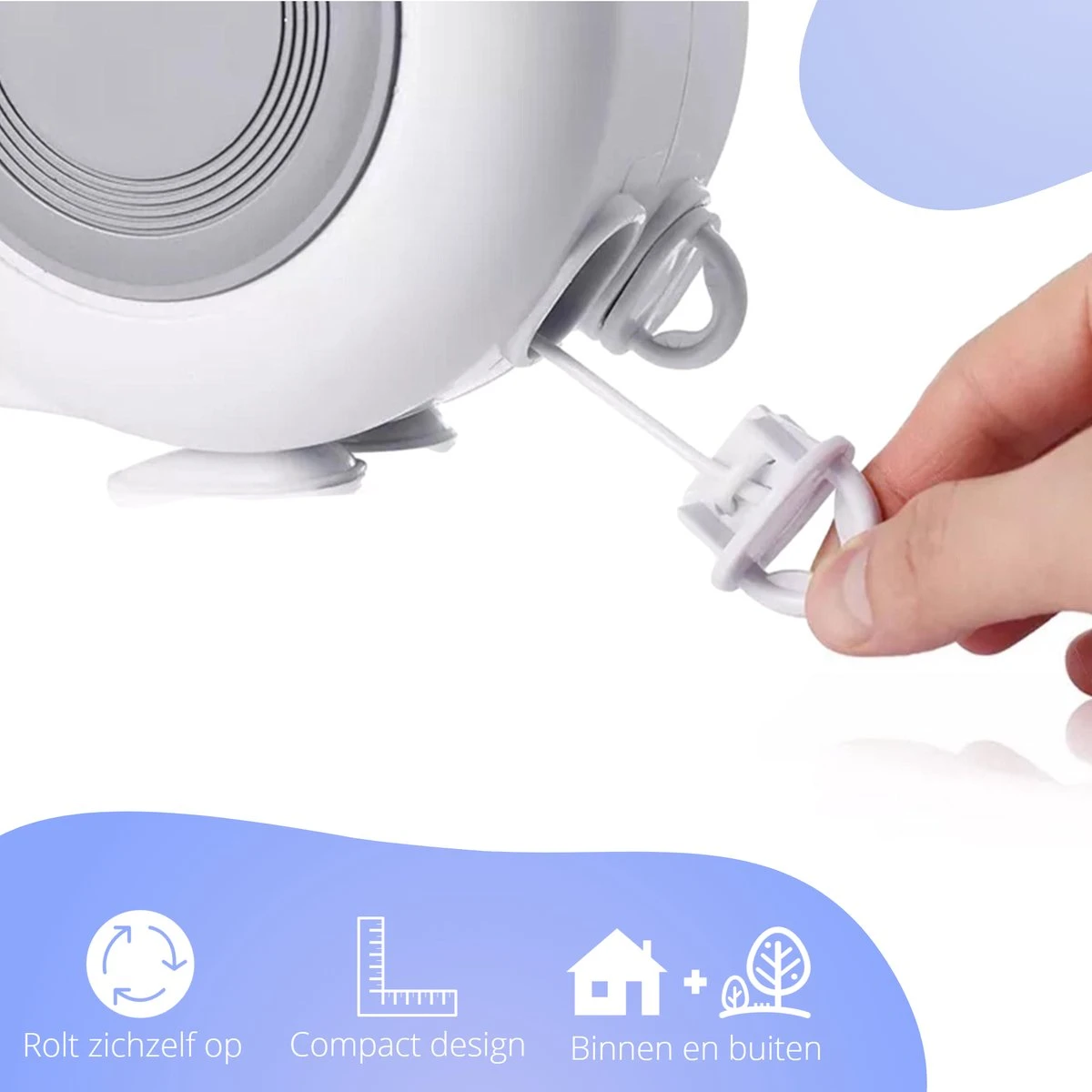 Corde à Linge Goodlux Extensible 30 Mètres - Fil De Corde à Linge - Corde à Linge En Rouleau - Fil à Laver Pour Usage Intérieur Et Extérieur 5 Corde à Linge Goodlux Extensible 30 Mètres - Fil De Corde à Linge - Corde à Linge En Rouleau - Fil à Laver Pour Usage Intérieur Et Extérieur – Image 3