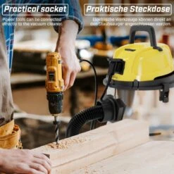 GoodVibes - Aspirateur Industriel - Nettoyeur à Sec - Fonction Soufflage - Aspirateur à Eau - Aspirateur Multifonctions - 30L - 2300W - Acier Inoxydable - Jaune -Nettoyage Produits Boutique 1200x1200 1375
