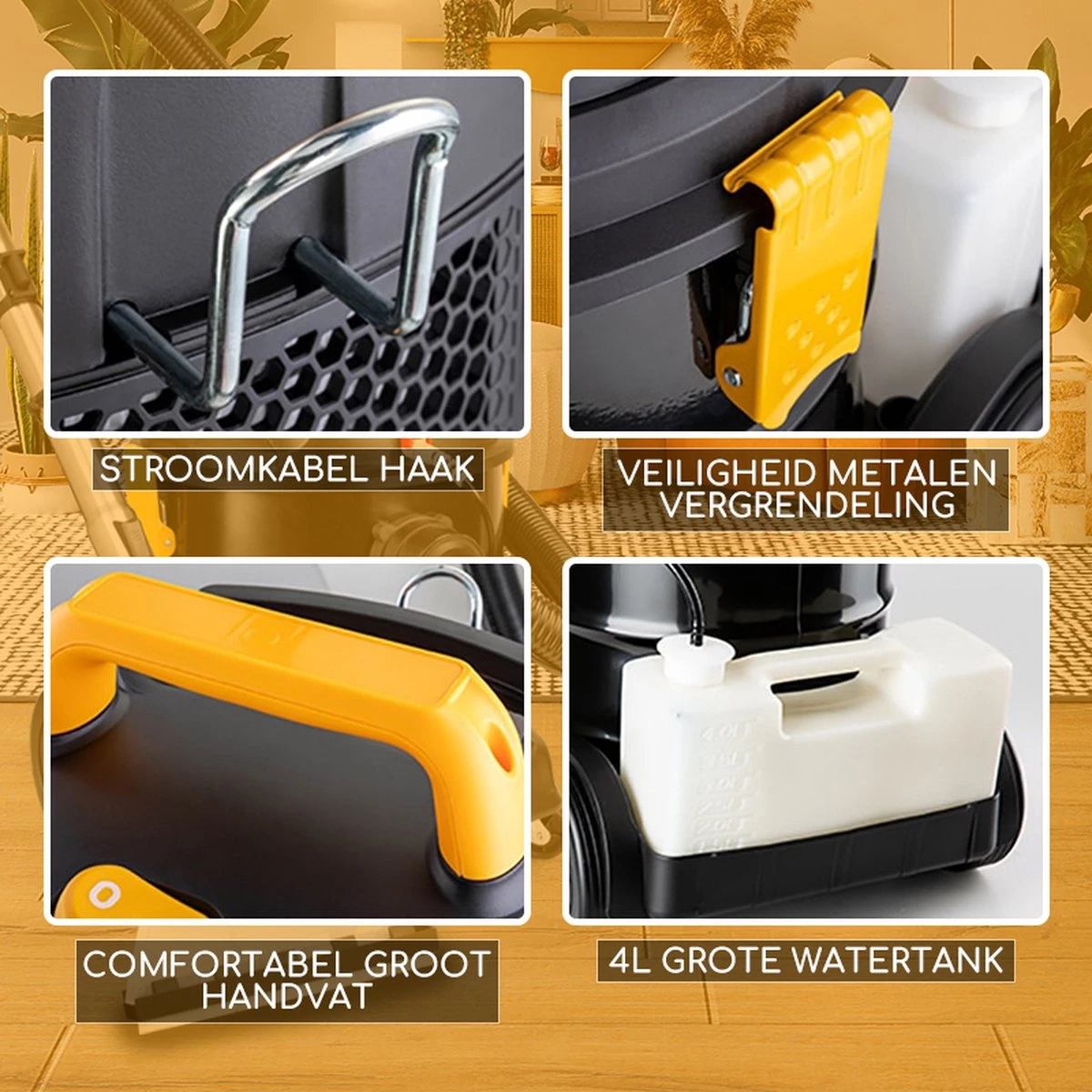 Aspirateur Thuys Carpet Cleaner - Nettoyeur De Tapis Humide Et Droog Complet - Machine De Nettoyage Avec Spray - Machine De Nettoyage De Canapé - 20L - 19kPa 10 Aspirateur Thuys Carpet Cleaner - Nettoyeur De Tapis Humide Et Droog Complet - Machine De Nettoyage Avec Spray - Machine De Nettoyage De Canapé - 20L - 19kPa – Image 8