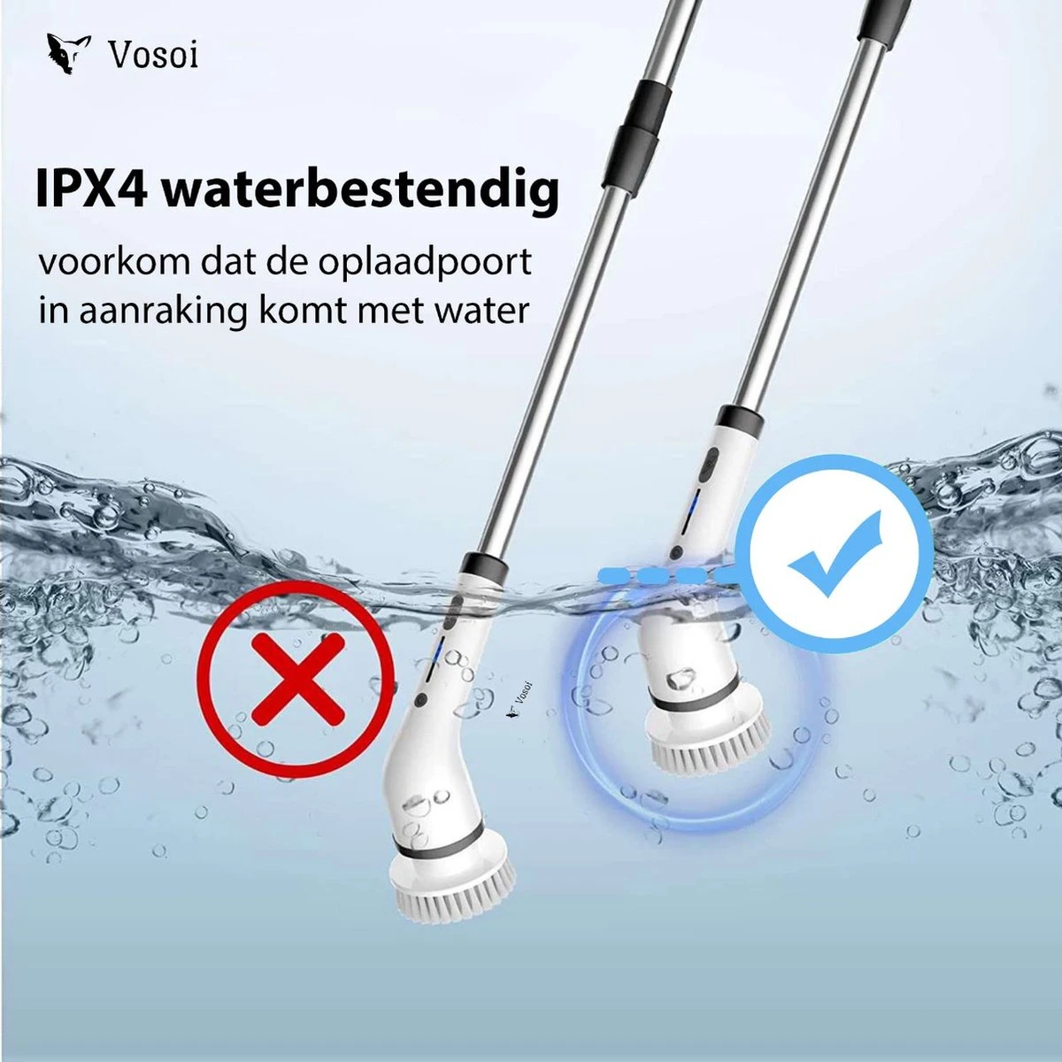Vosoi - Brosse De Nettoyage électrique - Polisseuse - Brosse à Récurer électrique - Polisseuse - Produits De Produits De Nettoyage - 7 Accessoires - Sans Fil - Cuisine - Salle De Bain - Voiture - Nettoyeur De Sol Avec Manche 9 Vosoi - Brosse De Nettoyage électrique - Polisseuse - Brosse à Récurer électrique - Polisseuse - Produits De Produits De Nettoyage - 7 Accessoires - Sans Fil - Cuisine - Salle De Bain - Voiture - Nettoyeur De Sol Avec Manche – Image 7