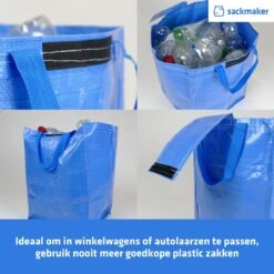 Sacs De Recyclage Sackmaker 47 Litres - 3 Boîtes De Rangement Souples Pour La Séparation Du Papier, Du Verre, Du Plastique - Chiffon Laminé Lavable - Tissu PP Tissé Durable (2 Sacs, Multicolore) -Nettoyage Produits Boutique 1200x1200 1499