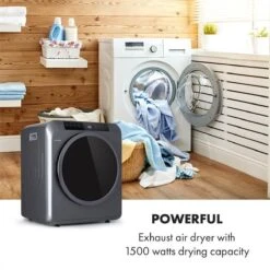 Sèche-linge Klarstein EZ Dry Sèche-linge à Air Extrait 1500W - Chargement Frontal - Capacité De Lavage 6 Kg - 3 Réglages De Chaleur - 6 Programmes -Nettoyage Produits Boutique 1200x1200 155