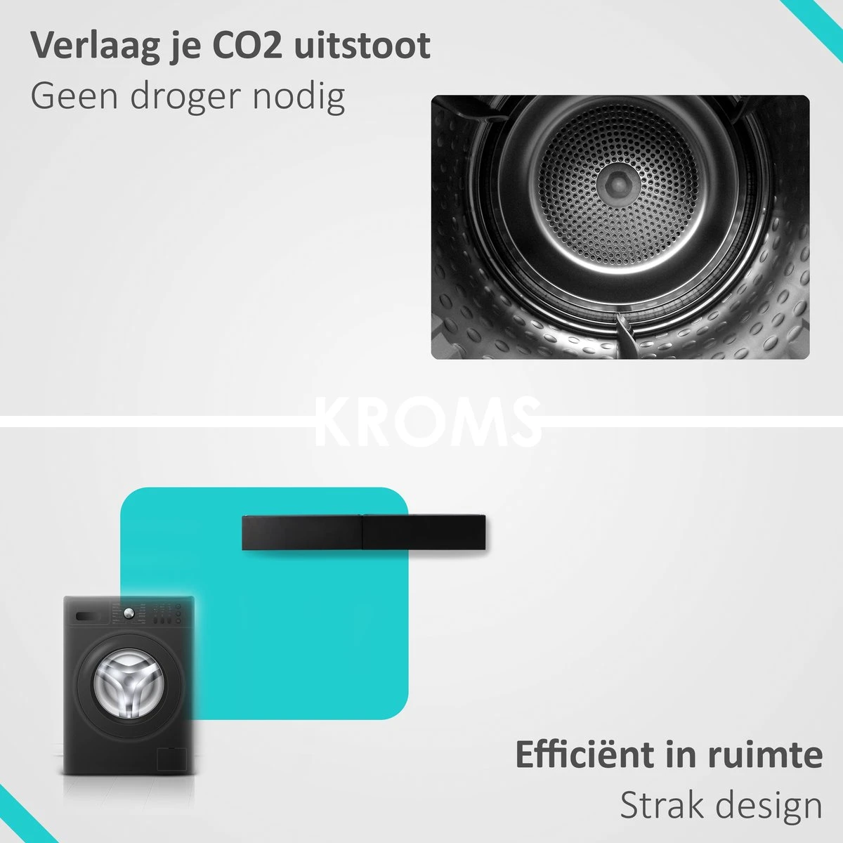 KROMS Étendoir Mural Zwart 100 Cm - AVEC GABARIT DE PERÇAGE - Étendoir Pliable - Wasrek Suspendu - Pliable - Mur - Peut être Suspendu - Longueur De Séchage 6m 8 KROMS Étendoir Mural Zwart 100 Cm - AVEC GABARIT DE PERÇAGE - Étendoir Pliable - Wasrek Suspendu - Pliable - Mur - Peut être Suspendu - Longueur De Séchage 6m – Image 6