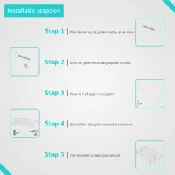 KROMS Étendoir Mural Zwart 100 Cm - AVEC GABARIT DE PERÇAGE - Étendoir Pliable - Wasrek Suspendu - Pliable - Mur - Peut être Suspendu - Longueur De Séchage 6m 18 KROMS Étendoir Mural Zwart 100 Cm - AVEC GABARIT DE PERÇAGE - Étendoir Pliable - Wasrek Suspendu - Pliable - Mur - Peut être Suspendu - Longueur De Séchage 6m -Nettoyage Produits Boutique 1200x1200 171