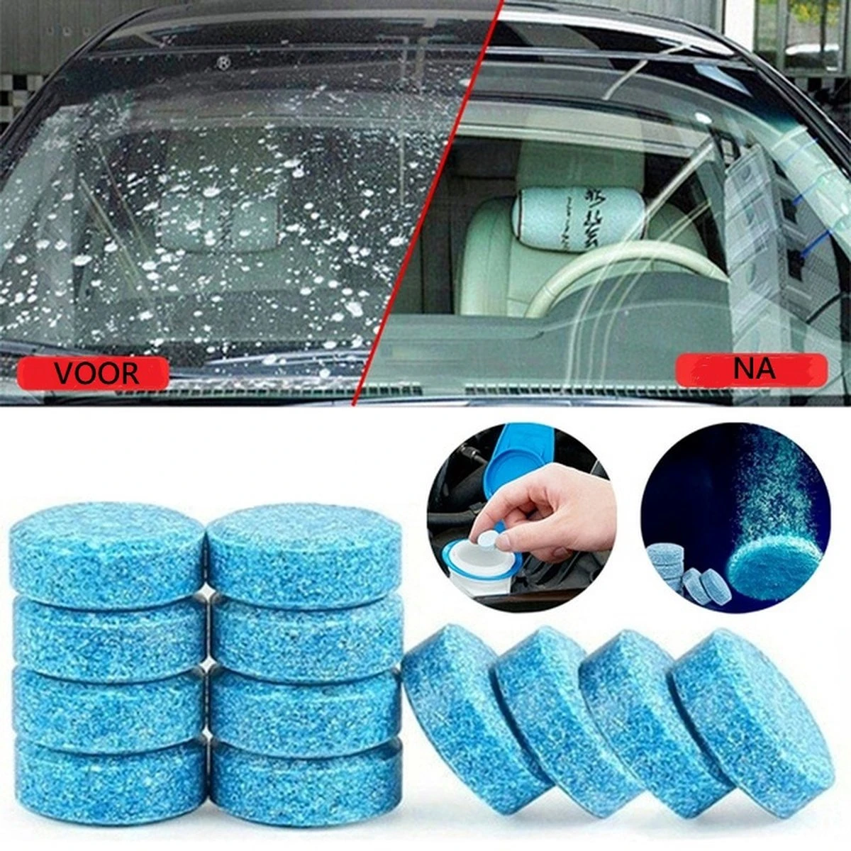 100 Pièces - Voiture - Effervescent - Rondelle - Tablette - Voiture - Glas - Lessive - Voiture - Pare-brise - Nettoyage De Glas - Tablette 4 100 Pièces - Voiture - Effervescent - Rondelle - Tablette - Voiture - Glas - Lessive - Voiture - Pare-brise - Nettoyage De Glas - Tablette – Image 2