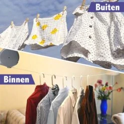 Krexs Corde à Linge Extensible - Corde à Linge - 15 Mètres - Fil à Linge - Corde à Linge Extensible - Corde De Séchage En Rouleau - Gain De Place -Nettoyage Produits Boutique 1200x1200 187