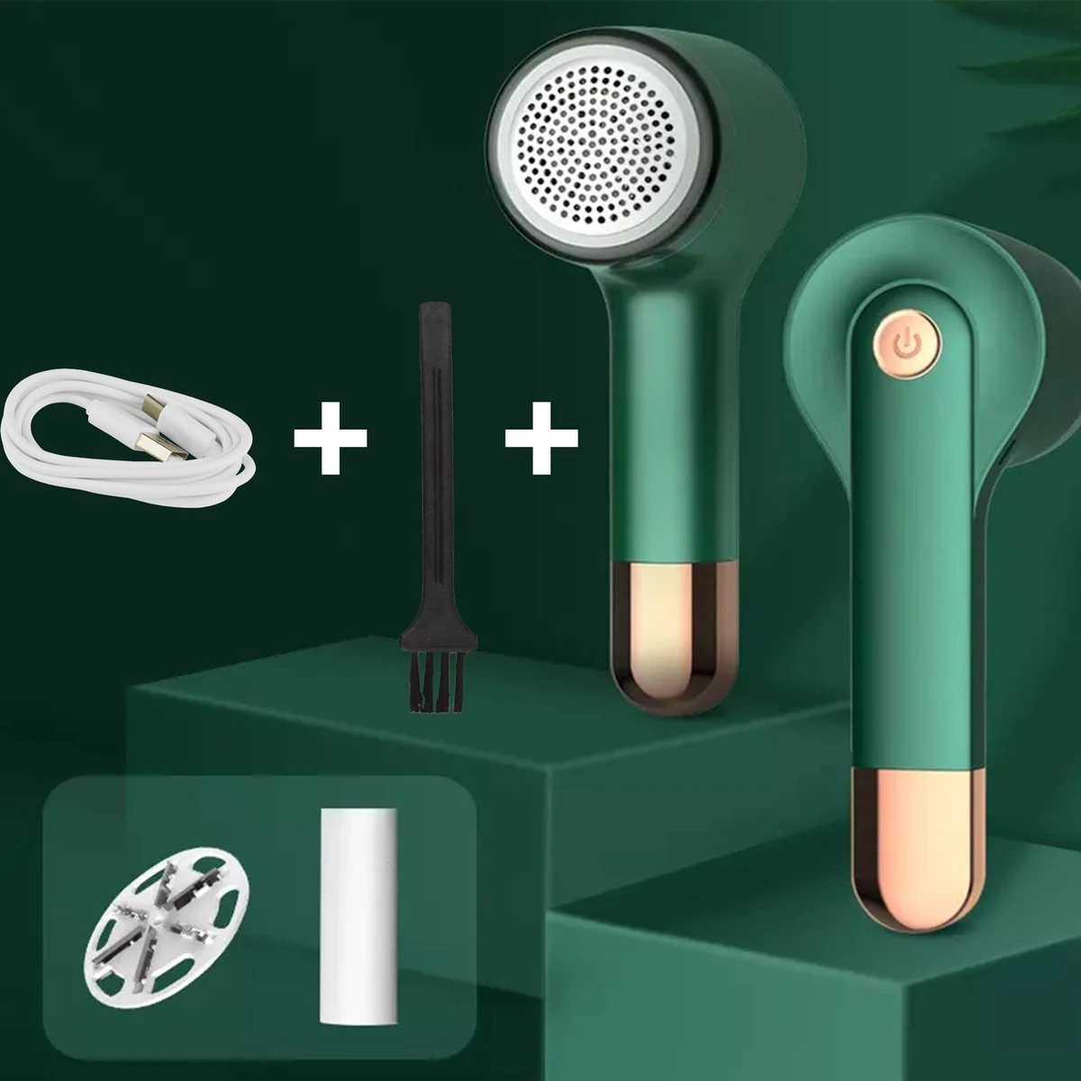 Vêtements Anti-peluches électriques - Depiller - Depilder Sans Fil - Brosse à Peluches - Voleur De Peluches Rechargeable - Rasoir à Vêtements - Vert 6 Vêtements Anti-peluches électriques - Depiller - Depilder Sans Fil - Brosse à Peluches - Voleur De Peluches Rechargeable - Rasoir à Vêtements - Vert – Image 4