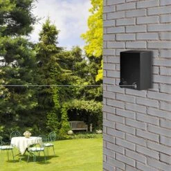 Corde à Linge Rétractable, Corde à Linge Rétractable En Acier Inoxydable, Corde à Linge Réglable De 4,2 M, Poinçon Et Support Mural Pour Intérieur Et Extérieur (Zwart) -Nettoyage Produits Boutique 1200x1200 190