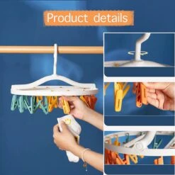 24 Pièces Clips Chaussettes Cintres Étendoir à Linge, Support De Vêtements Portable En Plastique à Suspendre Avec Clips Coupe-Vent, Étendoir Pliable Pour Chaussettes, Sous-Vêtements, Vêtements De Bébé Et Chapeaux -Nettoyage Produits Boutique 1200x1200 227