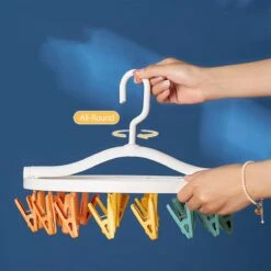 24 Pièces Clips Chaussettes Cintres Étendoir à Linge, Support De Vêtements Portable En Plastique à Suspendre Avec Clips Coupe-Vent, Étendoir Pliable Pour Chaussettes, Sous-Vêtements, Vêtements De Bébé Et Chapeaux -Nettoyage Produits Boutique 1200x1200 228