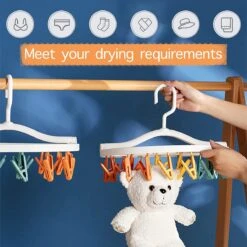 24 Pièces Clips Chaussettes Cintres Étendoir à Linge, Support De Vêtements Portable En Plastique à Suspendre Avec Clips Coupe-Vent, Étendoir Pliable Pour Chaussettes, Sous-Vêtements, Vêtements De Bébé Et Chapeaux -Nettoyage Produits Boutique 1200x1200 229