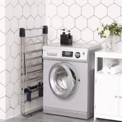 LAUWG - Étendoir à Linge Pliable, Séchoir à Linge Sur Pied Séchoir à Linge Aile Séchoir à Linge, Longueur De Séchage 16 M, En Acier Inoxydable, Argent, Groot -Nettoyage Produits Boutique 1200x1200 252