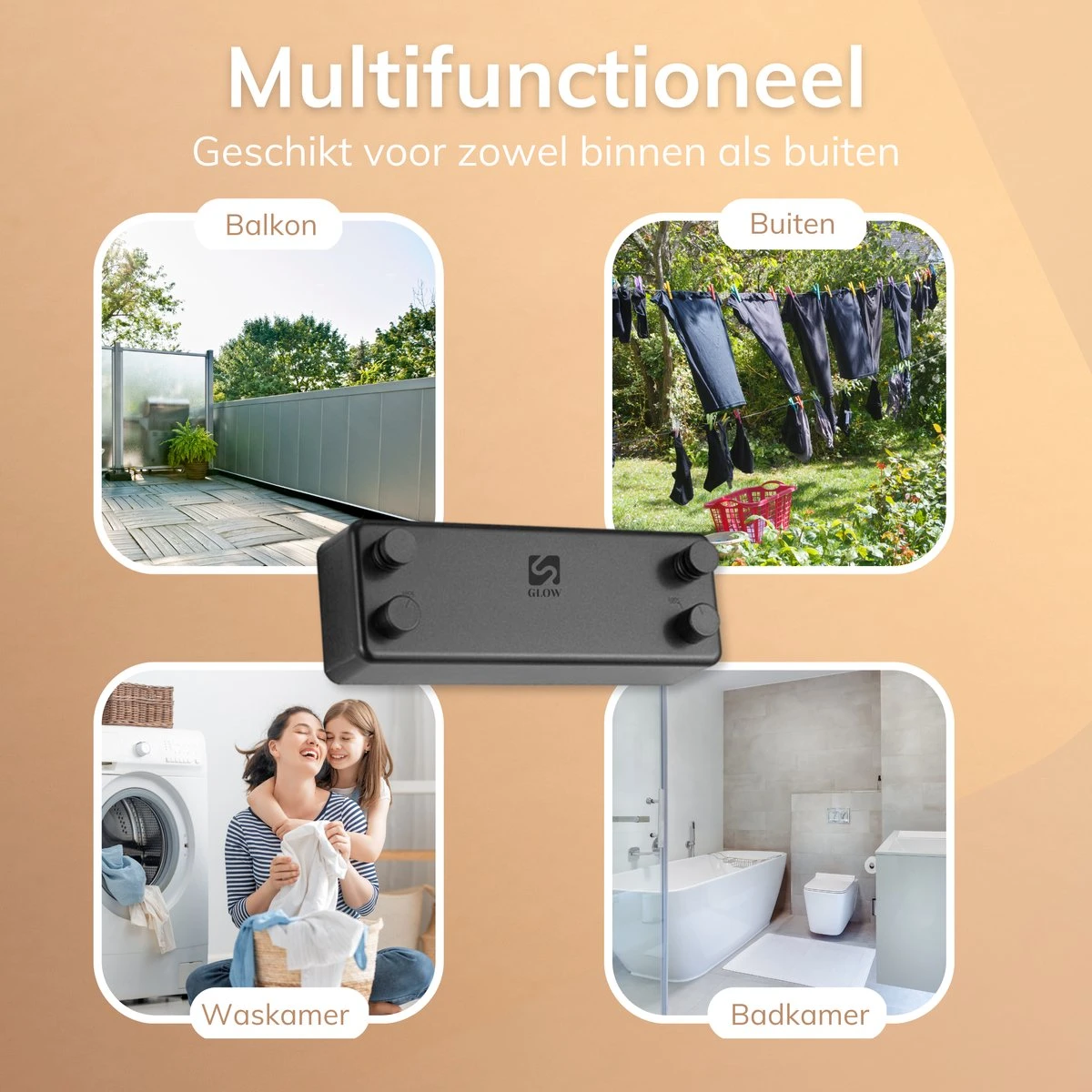 Corde à Linge Extensible GLOW - Vis Fournies - Corde à Linge à âme En Acier - Fil à Laver - Alternative Au étendoir - Corde à Linge En Wasrek - Corde à Linge Extensible - Longueur De Séchage De 8,4 M 4 Corde à Linge Extensible GLOW - Vis Fournies - Corde à Linge à âme En Acier - Fil à Laver - Alternative Au étendoir - Corde à Linge En Wasrek - Corde à Linge Extensible - Longueur De Séchage De 8,4 M – Image 2