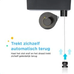 Jubbly® - Corde à Linge Extensible - 4,2 Mètres - Fil De Corde à Linge Robuste Avec âme En Acier - Fil à Laver - Corde à Linge Extensible - Alternatief à Wasrek , à L'étendoir Ou à L'étendoir Mural - Gain De Place - Avec Ou Sans Perçage -Nettoyage Produits Boutique 1200x1200 268