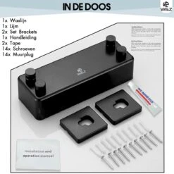 W&Z Corde à Linge Extensible - Corde à Linge - Corde à Linge Extensible - Fil De Séchage En Rouleau - Fil De Fil à Linge Avec Âme En Acier - Longueur De Séchage 8,4 M - Zwart -Nettoyage Produits Boutique 1200x1200 295