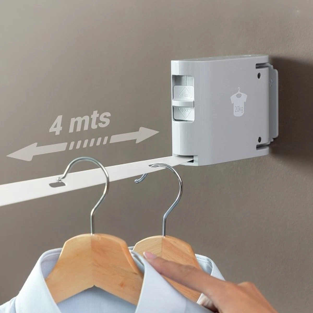 Corde à Linge Extensible - Corde à Linge - Extensible Jusqu'à 4 Mètres - Prise Ferme Jusqu'à 20 Kg - Corde à Linge à Rouleaux - Corde à Linge - Y Compris Les Accessoires De Montage 3 Corde à Linge Extensible - Corde à Linge - Extensible Jusqu'à 4 Mètres - Prise Ferme Jusqu'à 20 Kg - Corde à Linge à Rouleaux - Corde à Linge - Y Compris Les Accessoires De Montage