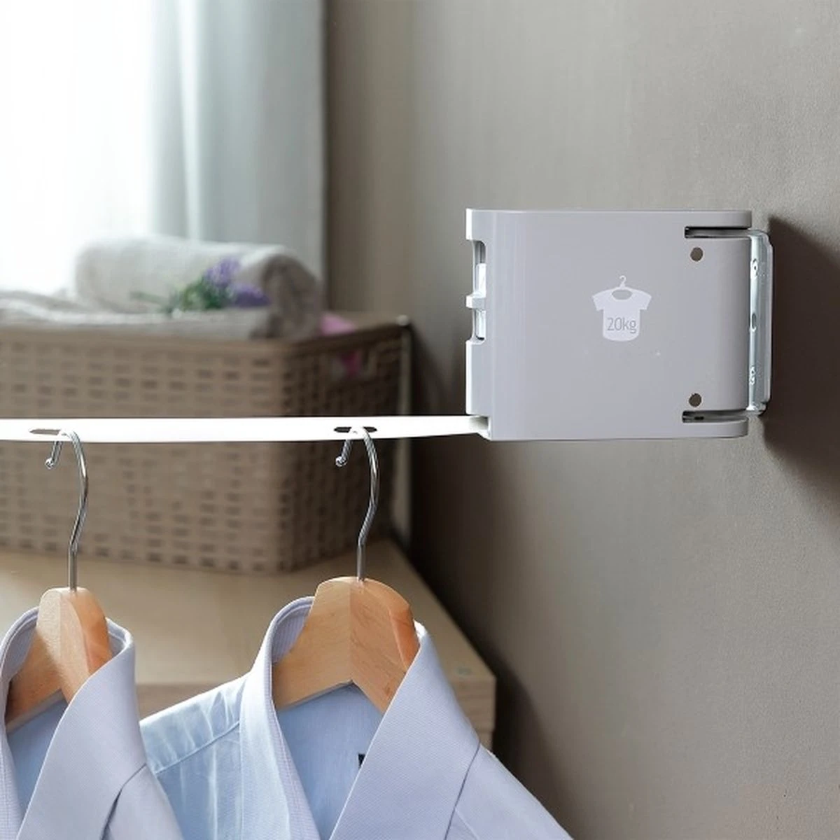 Corde à Linge Extensible - Corde à Linge - Extensible Jusqu'à 4 Mètres - Prise Ferme Jusqu'à 20 Kg - Corde à Linge à Rouleaux - Corde à Linge - Y Compris Les Accessoires De Montage 6 Corde à Linge Extensible - Corde à Linge - Extensible Jusqu'à 4 Mètres - Prise Ferme Jusqu'à 20 Kg - Corde à Linge à Rouleaux - Corde à Linge - Y Compris Les Accessoires De Montage – Image 4