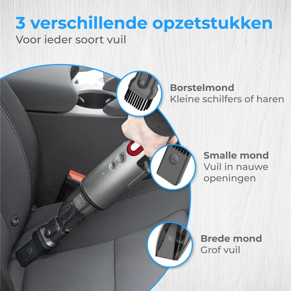 Nuvance - Aspirateur De Voiture 6000Pa - Sans Fil à Main - Aspirateur De Voiture USB Rechargeable - Aspirateur à Main Pour Voiture Et Maison - Incl. Pièce Jointe 5 Nuvance - Aspirateur De Voiture 6000Pa - Sans Fil à Main - Aspirateur De Voiture USB Rechargeable - Aspirateur à Main Pour Voiture Et Maison - Incl. Pièce Jointe – Image 4