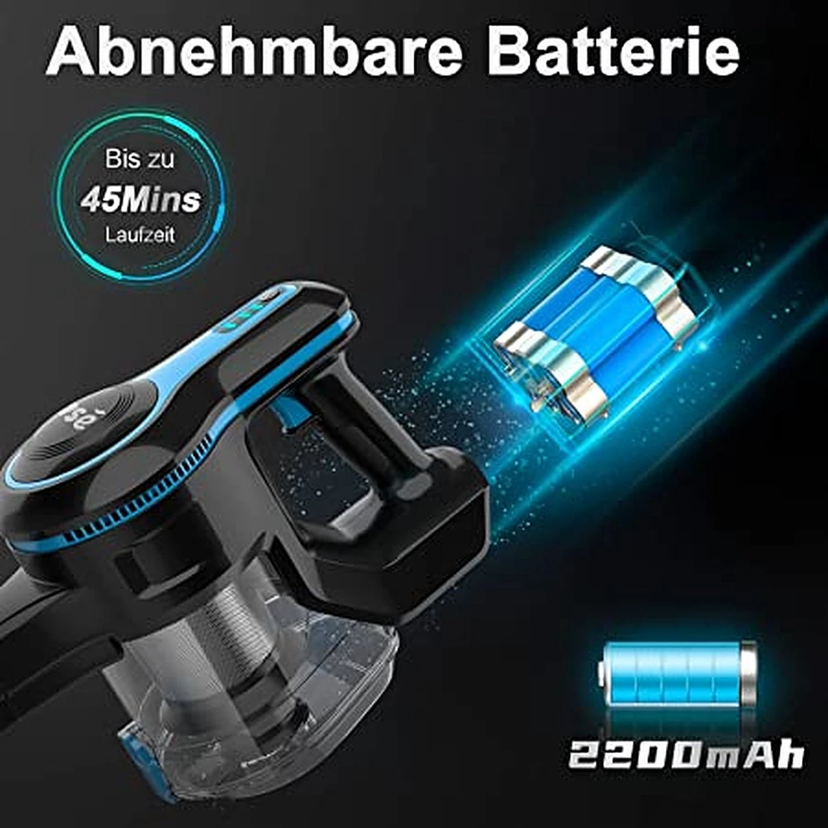 Aspirateur-balai INSE N5S | Aspirateur Avec Batterie Amovible | Aspiration 20KPa | Sans Fil Et Sans Poche | Poils D'animaux / Voiture / Tapis 5 Aspirateur-balai INSE N5S | Aspirateur Avec Batterie Amovible | Aspiration 20KPa | Sans Fil Et Sans Poche | Poils D'animaux / Voiture / Tapis – Image 3