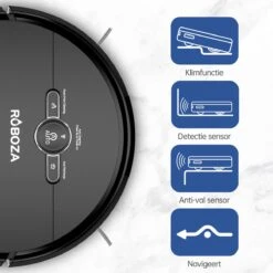 Roboza - Robots Aspirateurs Pro - Robot Aspirateur Avec Fonction De Nettoyage - Aspirateur - Station De Charge - Robots Aspirateurs - Robot De Nettoyage - Zwart -Nettoyage Produits Boutique 1200x1200 435