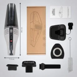 LifeGoods Sans Fil Portable Aspirateur - Humide Et Droog - LifeGoods Rechargeable De Poche Avec 3 Accessoires - Filtre HEPA - Gris Foncé -Nettoyage Produits Boutique 1200x1200 446