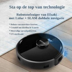 Efzaki Robot Aspirateur Avec Fonction Lavage - 4000 PA - Sans Fil - Station De Recharge Automatique - Zwart | Roboo Titane (Roboo T) -Nettoyage Produits Boutique 1200x1200 475