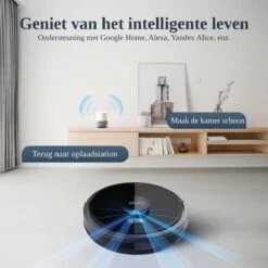 Efzaki Robot Aspirateur Avec Fonction Lavage - 4000 PA - Sans Fil - Station De Recharge Automatique - Zwart | Roboo Titane (Roboo T) -Nettoyage Produits Boutique 1200x1200 476