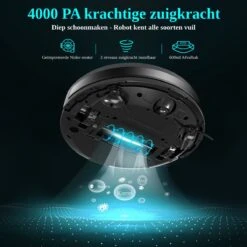 Efzaki Robot Aspirateur Avec Fonction Lavage - 4000 PA - Sans Fil - Station De Recharge Automatique - Zwart | Roboo Titane (Roboo T) -Nettoyage Produits Boutique 1200x1200 480