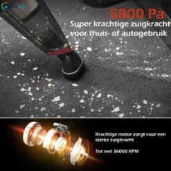 Aspirateur à Main Sans Fil Avec Super Puissance D'aspiration - Wet And Droog - 5800Pa - Aspirateur à Main - Aspirateur à Main - Aspirateur - Poils D'animaux - Sans Fil - Pour La Maison, La Voiture, Le Bureau, Etc. -Nettoyage Produits Boutique 1200x1200 596