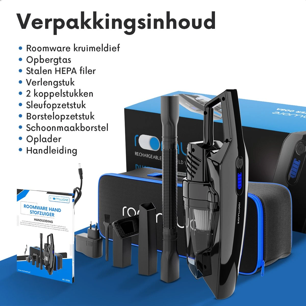 ROOMWARE® Handheld Thief A - Aspirateur à Main Compact Avec Filtre Lavable - Aspirateur à Main Sans Fil - Puissance D'aspiration 5.500PA - Zwart 6 ROOMWARE® Handheld Thief A - Aspirateur à Main Compact Avec Filtre Lavable - Aspirateur à Main Sans Fil - Puissance D'aspiration 5.500PA - Zwart – Image 4