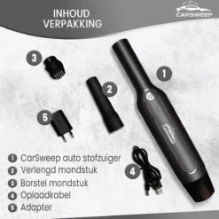 CarSweep - Aspirateur De Voiture Rechargeable - Aspirateur à Main - Aspirateur De Voiture - Petit Aspirateur - Convient Pour Dans La Voiture Et à La Maison -Nettoyage Produits Boutique 1200x1200 648