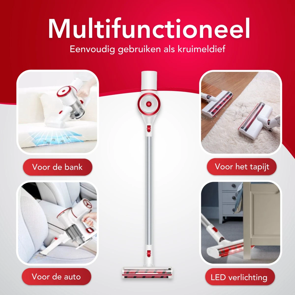 Aspirateur Sans Fil - Aspirateur Balai à Main - 3 En 1 - Siècle Des Lumières LED - 250 W - Rechargeable - Cadeau Vaderdag 6 Aspirateur Sans Fil - Aspirateur Balai à Main - 3 En 1 - Siècle Des Lumières LED - 250 W - Rechargeable - Cadeau Vaderdag – Image 4