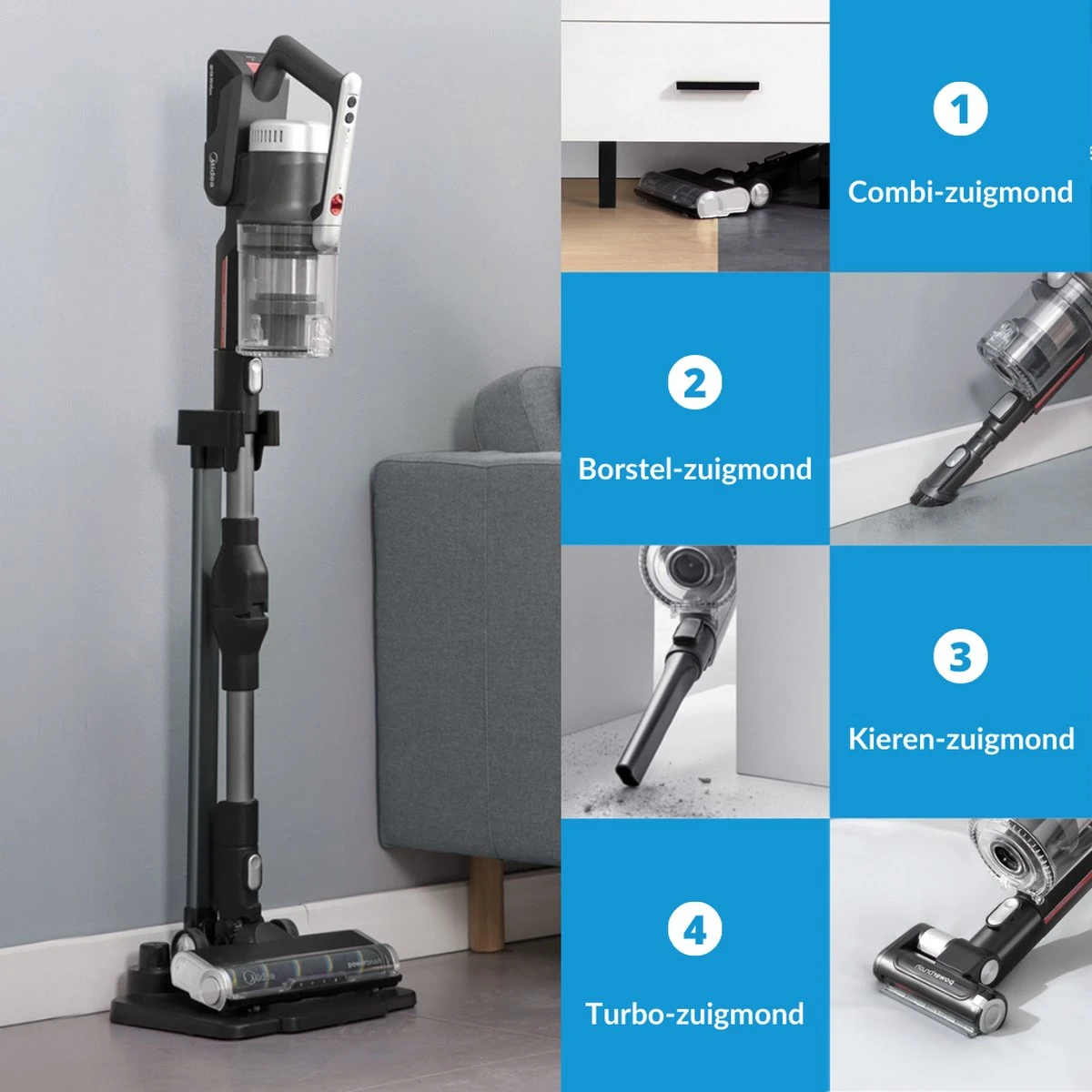 Aspirateur Balai Midea™ P7 - Aspirateur Sans Fil - Aspirateur Multi- Sans Sac - Puissance D'aspiration Très Forte 25kPa - Moteur Puissant 450W - Longue Durée De Fonctionnement - Filtre HEPA 10 Aspirateur Balai Midea™ P7 - Aspirateur Sans Fil - Aspirateur Multi- Sans Sac - Puissance D'aspiration Très Forte 25kPa - Moteur Puissant 450W - Longue Durée De Fonctionnement - Filtre HEPA – Image 8