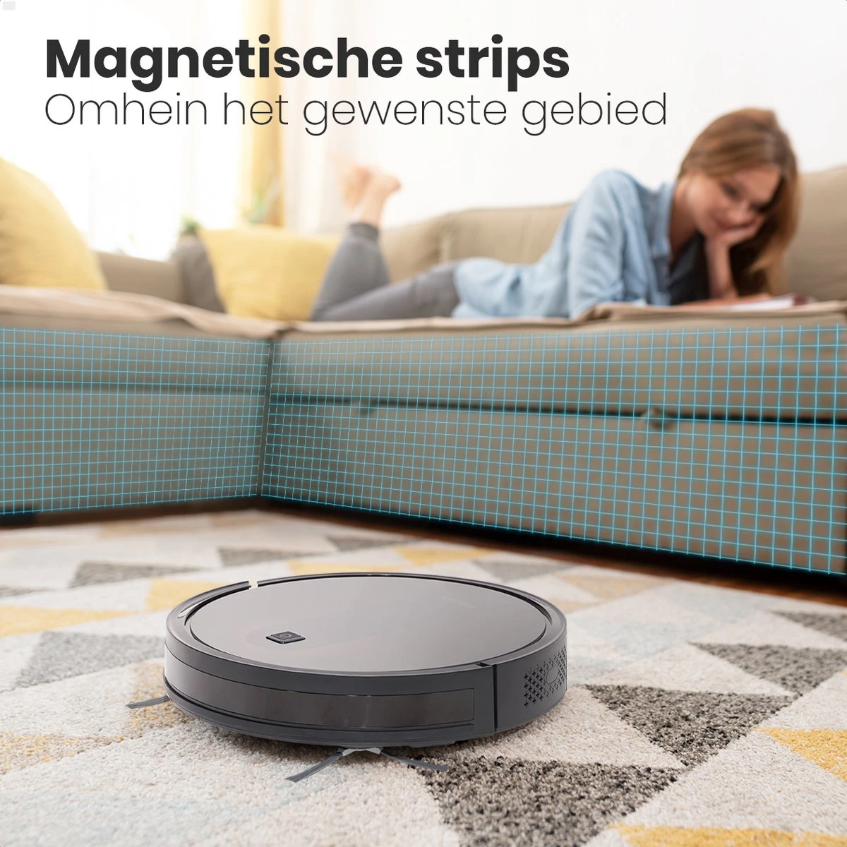 Aspirateur Robot WiFi LifeGoods - 1400 Pa - Fonction De Nettoyage - Sans Fil - Station De Charge Automatique - Poussière Aux Poils De Chien - Zwart Avec Accents Oranje 8 Aspirateur Robot WiFi LifeGoods - 1400 Pa - Fonction De Nettoyage - Sans Fil - Station De Charge Automatique - Poussière Aux Poils De Chien - Zwart Avec Accents Oranje – Image 6