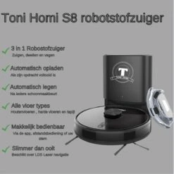 TONIHOMI® S8 - Aspirateur Robot Avec Fonction De Nettoyage - Vidange Automatique - Recharge Automatique - Navigation Laser LDS - Zwart -Nettoyage Produits Boutique 1200x1200 913
