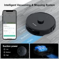 Arnagar S8 PRO - Aspirateur Robot - Aspirateur Robot Avec Station De Charge - Réservoir Water 3L - Avec Appli - 50W - Wit - Zwart - Fonction Vadrouille - Fonction Balayage -Nettoyage Produits Boutique 1200x1200 960