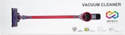Aspirateur Infinity Goods Stick - Sans Fil - 4 En 1 - Portatif - Batterie Et Chargeur Inclus - Puissance D'aspiration 6500 PA - Sans Sac - Rouge/ Grijs -Nettoyage Produits Boutique 1200x335