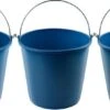 3x Seaux De Nettoyage / Seaux Ménagers Bleus 12 Litres 28 X 25 Cm - Seaux Agri - Seau En Plastique / Plastique / Seau à Mousse Avec Poignée / Poignée En Métal