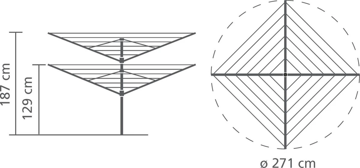 Brabantia Lift-o-Matic Séchoir Parapluie 40 Mètres Avec Ancre De Terre En Métal Et Housse De Protection, Sac Pour Pinces à Linge Et Pinces à Linge - Metallic Grey 5 Brabantia Lift-o-Matic Séchoir Parapluie 40 Mètres Avec Ancre De Terre En Métal Et Housse De Protection, Sac Pour Pinces à Linge Et Pinces à Linge - Metallic Grey – Image 3