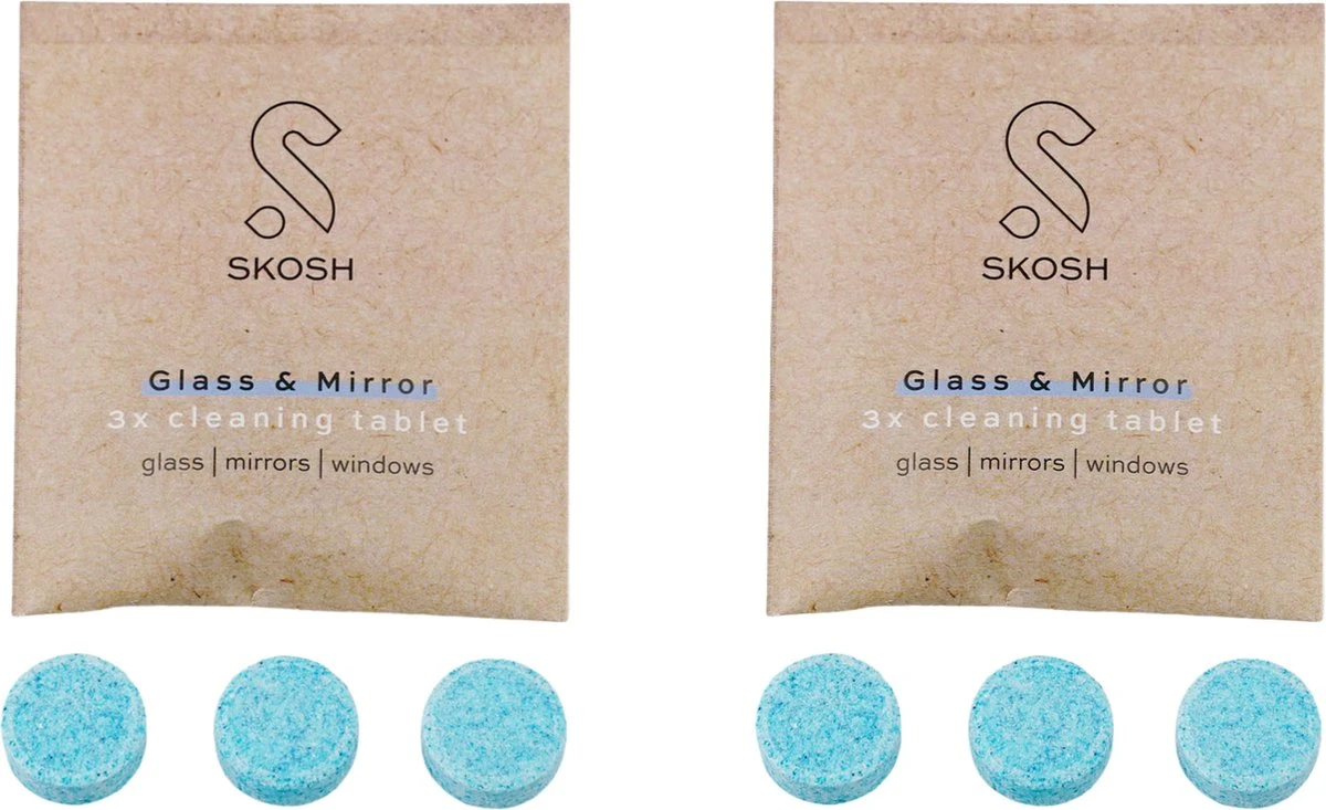 Skosh Tablettes De Nettoyage Pour Glas Et Miroirs - 2 X 3 Pièces - Nettoyant Pour Glas Et Miroirs 3 Skosh Tablettes De Nettoyage Pour Glas Et Miroirs - 2 X 3 Pièces - Nettoyant Pour Glas Et Miroirs