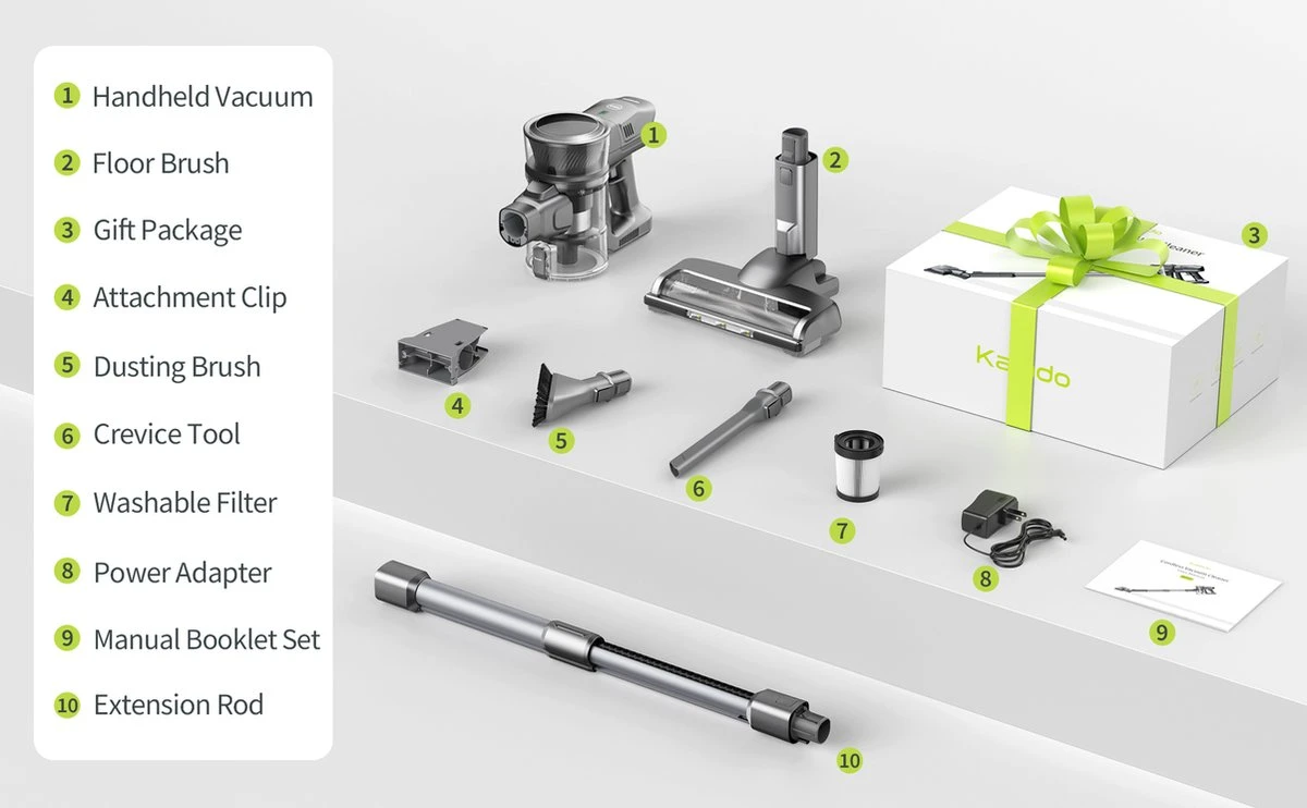 Kalado KCV01 Aspirateur Balai Sans Fil - Aspirateurs-balais 26Kpa - 6 En 1 - 40Min De Temps De Travail Batterie Amovible - Moteur Brushless 80000RPM - Affichage LED 8 Kalado KCV01 Aspirateur Balai Sans Fil - Aspirateurs-balais 26Kpa - 6 En 1 - 40Min De Temps De Travail Batterie Amovible - Moteur Brushless 80000RPM - Affichage LED – Image 6