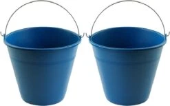 2x Seaux De Nettoyage Bleus / Seaux Ménagers 8 Litres 26 X 22,5 Cm - Seaux Agri - Seau En Plastique / Plastique / Seau à Mousse Avec Poignée / Poignée En Métal