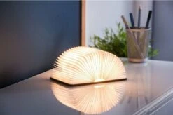 LIVAIA Lampe De Lecture Pliable à LED Avec Lumière LED Douce Et Couverture De Livre Magnétique - Avec Cordon De Charge - 12 X 9 X 2,5 Cm - Bois - Marron Foncé