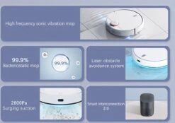 Aspirateur Robot Thuys - Robots Aspirateurs Avec Fonction De Nettoyage - Navigation Laser Et Smart Wifi Control - Robot Aspirateur - Sans Sac - Wit - 200ml -Nettoyage Produits Boutique 1200x845 3