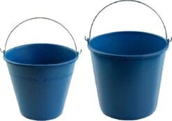 2x Seaux De Nettoyage Bleus / Seaux Ménagers 8 Et 16 Litres - Seaux Agri - Seau En Plastique / Plastique / Seau à Mousse Avec Poignée En Métal / Poignée 2 Pièces