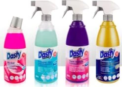 Dasty Bathroom Package: Gel WC + Super Anti-calcaire + Fenêtres Et Surfaces + Nettoyant Pour Salle De Bain (Starter-Pack) + 5 Lingettes éponge GRATUITES