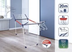 Séchoir à Leifheit Pegasus 200 Solid Avec Une Longueur De Séchage De 20 M Pour 2 Charges De Linge, Séchoir à Linge Long, Séchoir à Ailes Avec 4 Supports Pour Petits Articles Et 5 Cintres [ Exclusive Amazon ] -Nettoyage Produits Boutique 1200x868 1