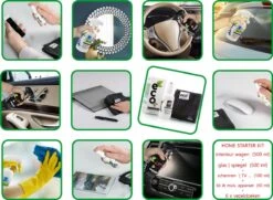 Ecomoist Home Starter Kit - 4 Produits De Nettoyage 100% Naturels (rechargeables) Différents Pour Tous Vos écrans, électroménagers, Vitres Et Miroirs, La Voiture, ... (+ 6 Chiffons En Microfibre)